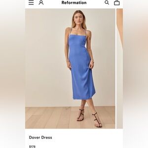 Reformation Dover Dress in Vibrant Blue